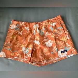 Patagonia Women's Orange Floral Bermudas Swim Hiking Shorts medium